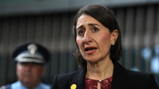 NSW Premier Gladys Berejiklian delivers a health update on COVID-19 in Sydney. Picture: AAP