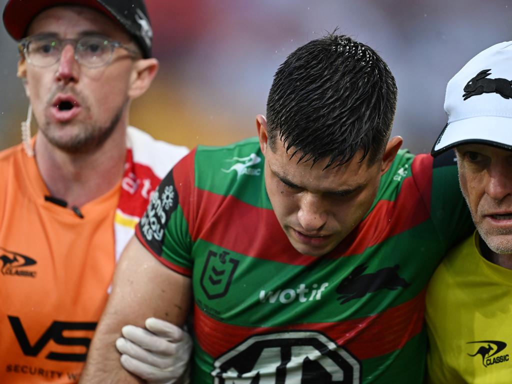 Peter Mamouzelos is set to be sidelined for 6 weeks after suffering a dislocated elbow. Picture: NRL Imagery