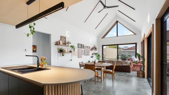 The light-filled living area.