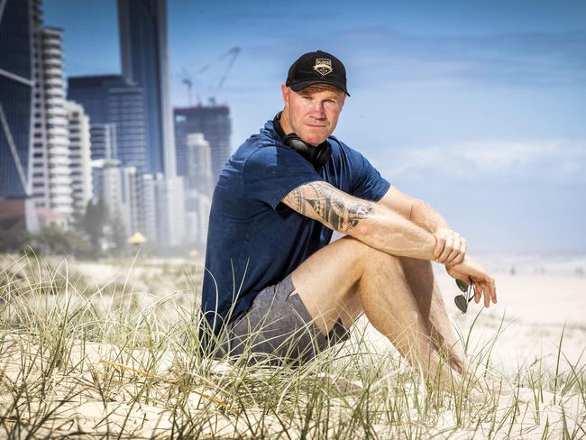 Barry Hall - New anti anxiety program for men's health. Barry Hall is still living on the Gold Coast with wife Lauren and their young children. He has given us details on his anxiety crusade, also got a boxing fight coming up we will get details on.Picture: NIGEL HALLETT