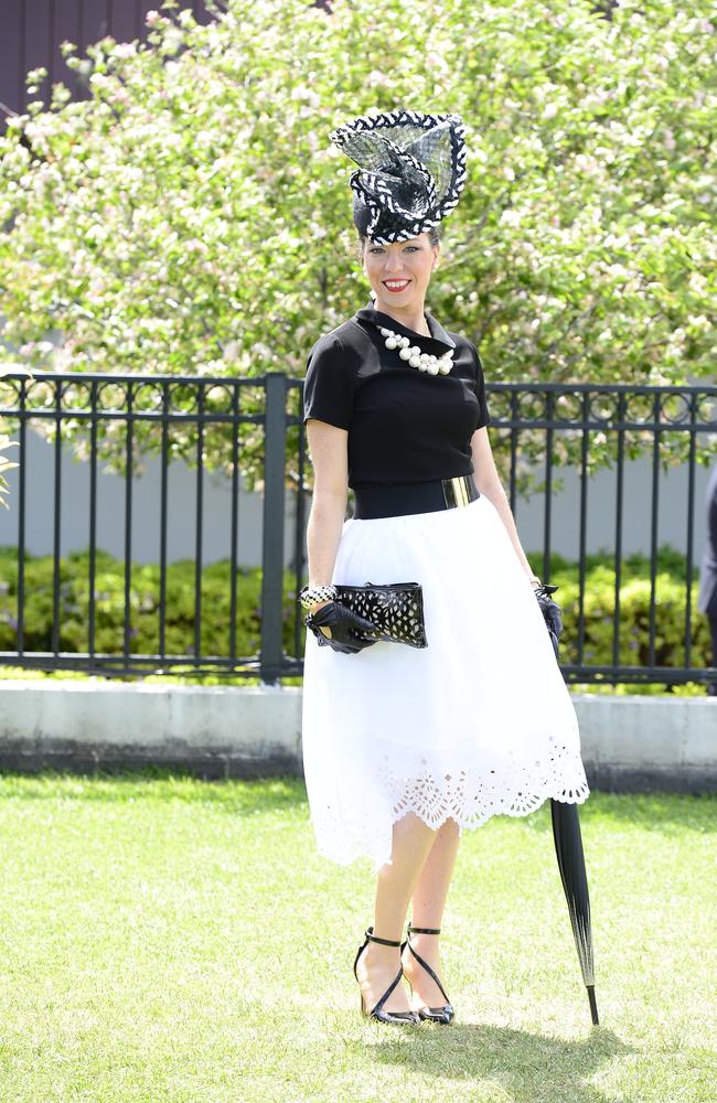 Evelyn McDermott at Flemington Racecourse on Derby Day 2014. Picture: Stephen Harman