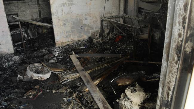 The remains of F block at the Don Dale Youth Detention Centre after it caught fire during a riot. Pictured Friday, November 9, 2018. Picture: Keri Megelus