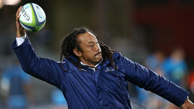 Tana Umaga, Head Coach of the Blues before the Round 8 Super Rugby match between the Blues and Hurricanes at Eden Park in Auckland, New Zealand, Saturday, April 15, 2017. (AAP Image/ David Rowland) NO ARCHIVING, EDITORIAL USE ONLY