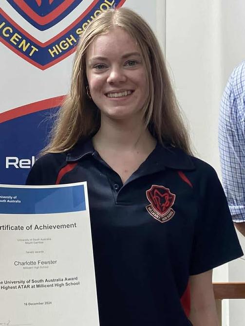 Charlotte Fewster, Millicent High School's 2024 dux.