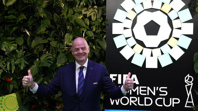 FIFA President, Gianni Infantino at the FIFA Women's World Cup 2023 Final Tournament Draw in Auckland, New Zealand. Picture: Getty Images.