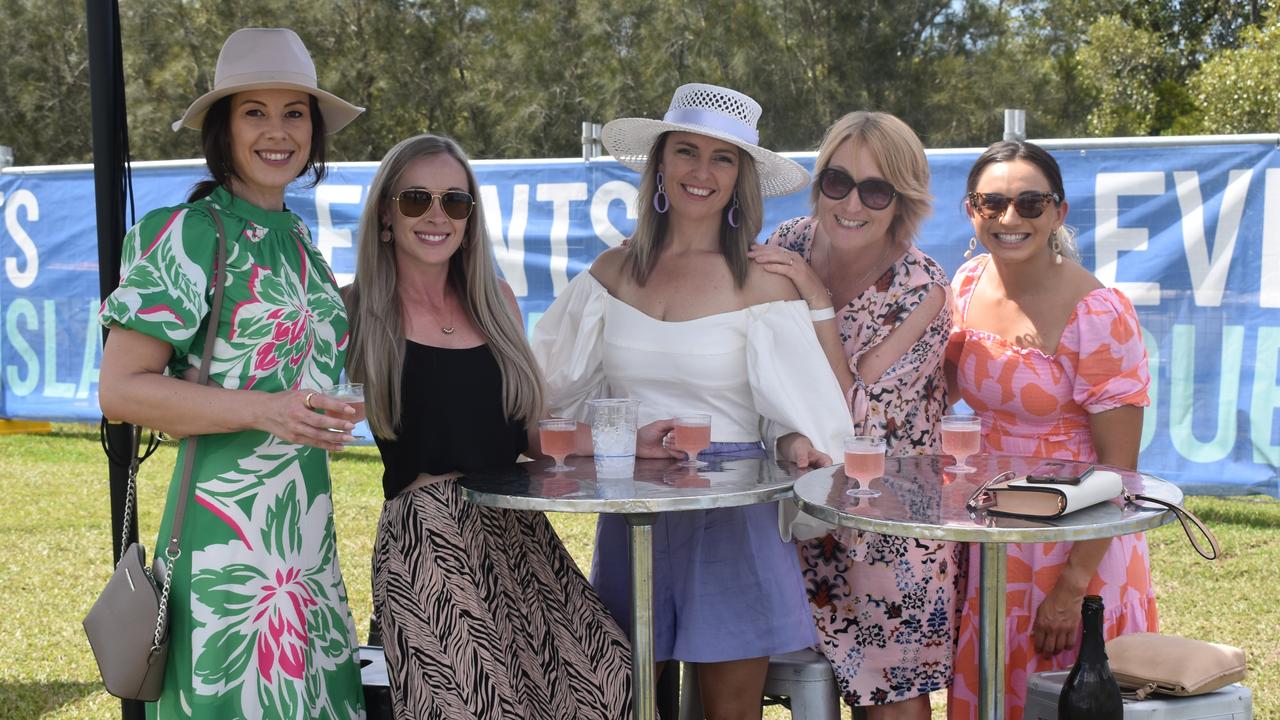 Maja Grose, Mandy Burton, Mandy Day, Sarah Wedgewood and Emily Roberts enjoy their day at the Polo By the Sea event in Maroochydore. Picture: Eddie Franklin