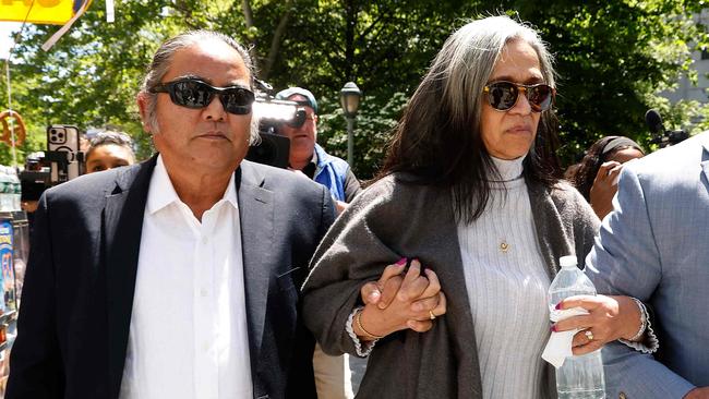Cassie’s parents Rodrick and Regina Ventura depart the Manhattan Federal Court. Picture: John Lamparski/Getty Images via AFP
