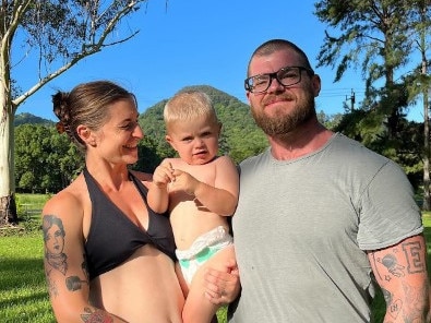 Sam Loch is now a fitness coach living in Mullumbimby with partner Frances Abbott and their young family. Picture: Supplied