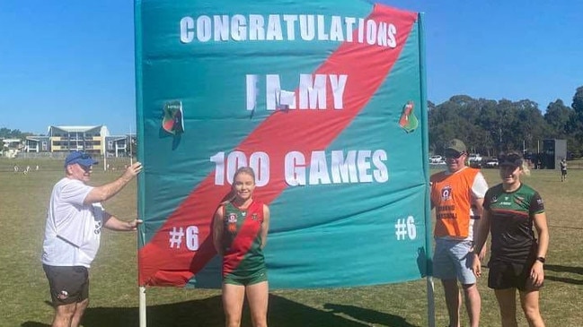 Sandgate's Emmerson Brady played her 100th games today.