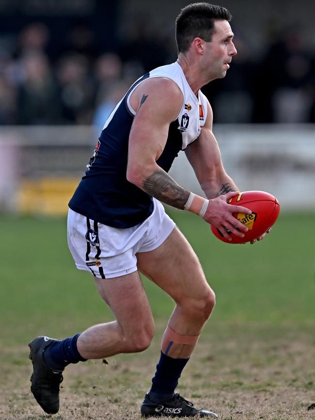 BFL: Melton South’s Shaun Wyatt in action. Picture: Andy Brownbill