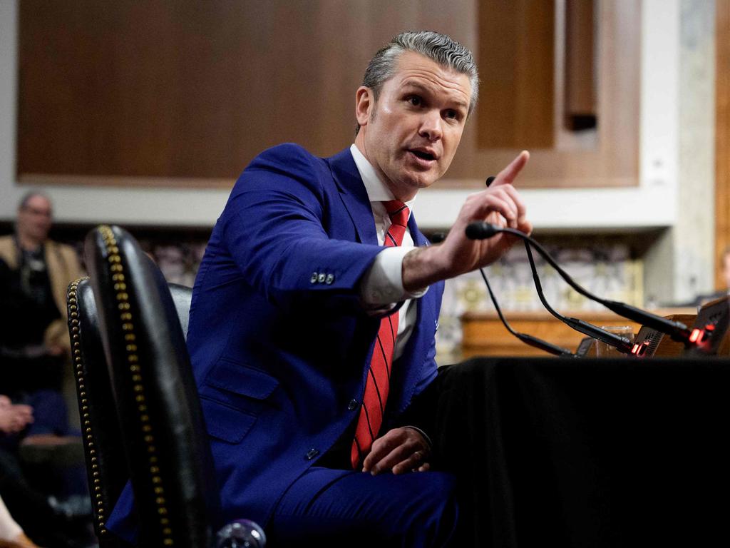 WASHINGTON, DC - JANUARY 14: U.S. President-elect Donald Trump's nominee for Secretary of Defense Pete Hegseth speaks during a Senate Armed Services confirmation hearing on Capitol Hill on January 14, 2025 in Washington, DC. Hegseth, an Army veteran and the former host of "FOX & Friends Weekend" on FOX News will be the first of the incoming Trump administration's nominees to face questions from Senators.   Andrew Harnik/Getty Images/AFP (Photo by Andrew Harnik / GETTY IMAGES NORTH AMERICA / Getty Images via AFP)