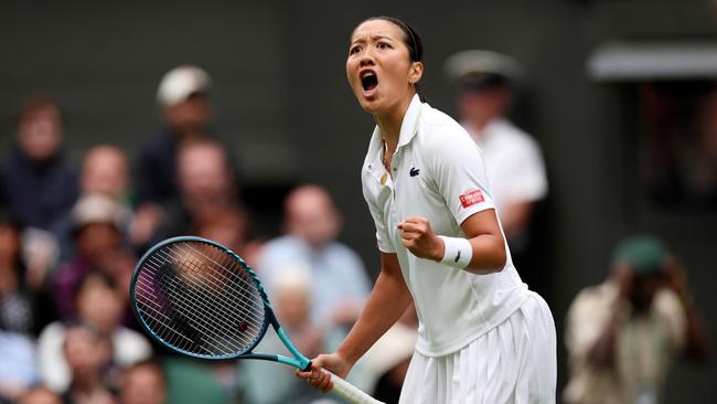 The unseeded Tan produced the win of a lifetime in dethroning Williams. Picture: Getty