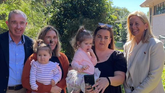 Federal Member for Page, Kevin Hogan, left, with Shadow Minister for Early Childhood Education, Angie Bell met with local parents who say theyâre feeling left behind, and unable to access child care in their communities.