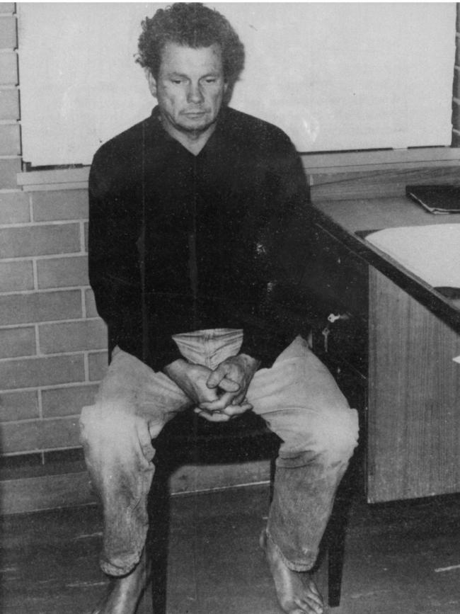 Hitman James Bazley after his arrest in 1975 over a bank robbery. He murdered Donald Mackay two years later.