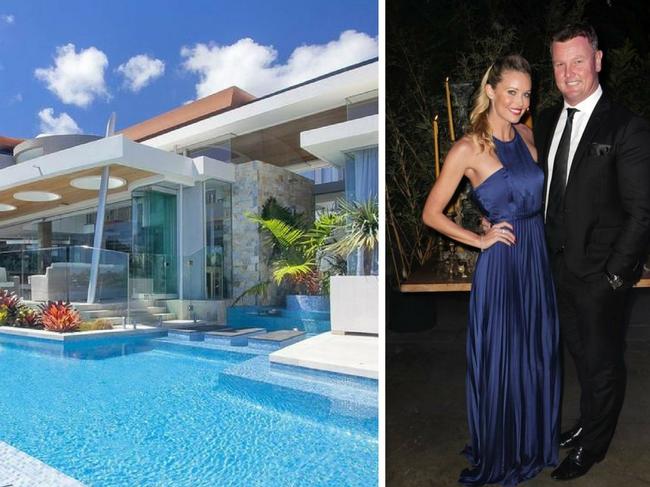 Anthony Bell and Kelly Landry alongside their Noosa home.