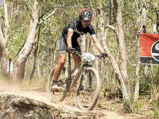 ON PACE: Jacson McNamara shows some speed during the Queensland State Cross Country Mountain Bike titles. Picture: HOMER NEMENZO/YOUNIQUE FOTOS