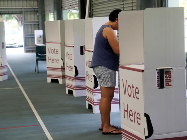 Voting at Edge Hill State School. PICTURE: STEWART McLEAN