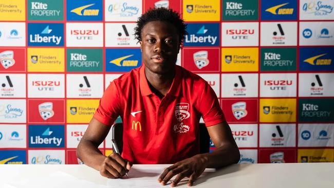 Adelaide United's Amlani Tatu is one of South Australia's top teenage soccer stars. Picture: Adelaide United