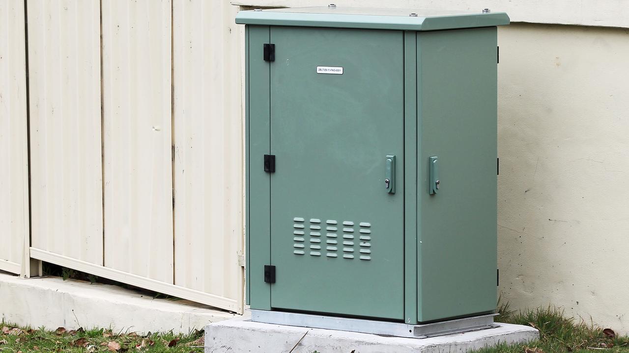 The green cabinet or ‘node’ where NBN fibre optic cables connect the network to copper wires from people’s homes.