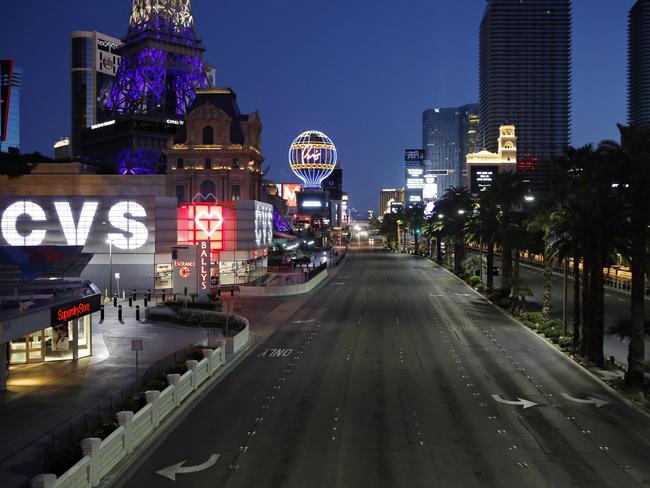 The Las Vegas Strip is deserted. Picture: AP