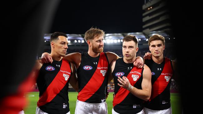 Dyson Heppell in his last game of AFL last year. Photo by Chris Hyde/AFL Photos/via Getty Images
