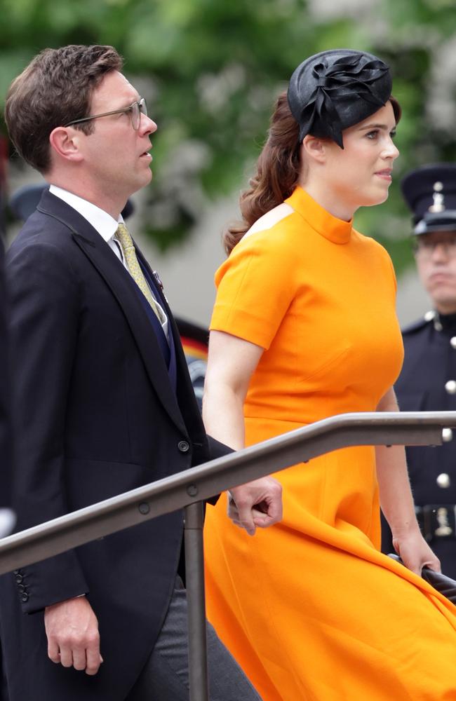 Jack Brooksbank and Princess Eugenie arrive at St Paul's Cathedral. Picture: Chris Jackson/Getty Images