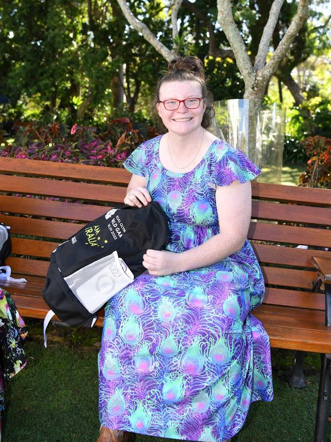 09/06/2023 - Gymnast Georgia Nugent with her Australian bag and uniform for the upcoming Special Olympics World Games in Berlin. Picture: supplied