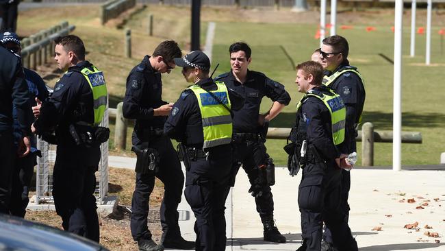 Police used officers from several specialist squads in Buninyong Bushland Reserve. Picture: NCA NewsWire / Josie Hayden