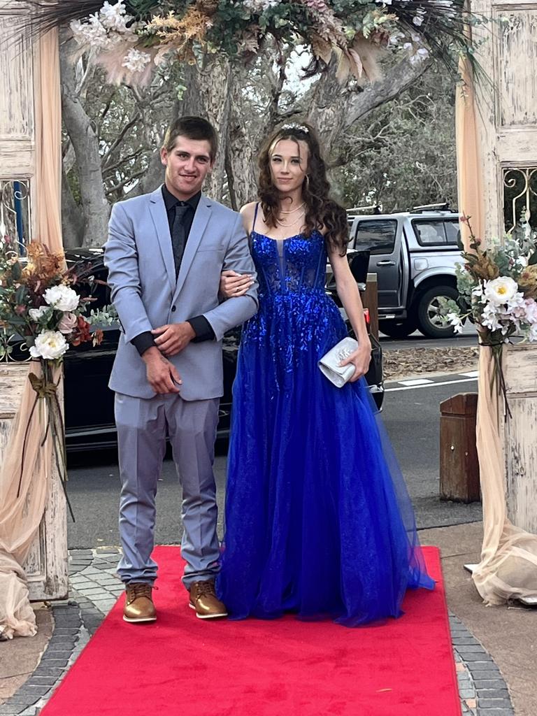 Katie Bowtell and CJ Otto arrive at the Hervey Bay State High School formal.