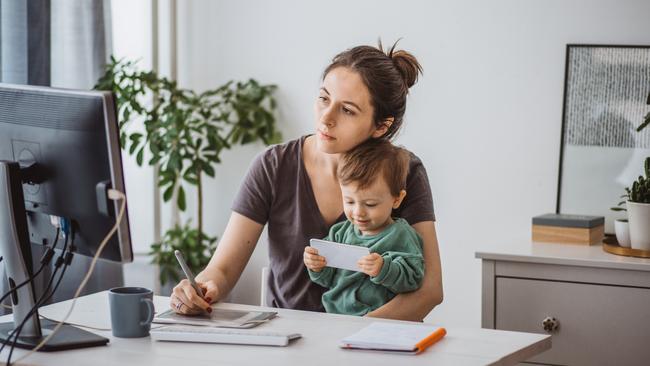 One school of thought on why women experienced more anxiety during the pandemic is that they were exposed to more stressors, including caring for children at home. Picture: iStock