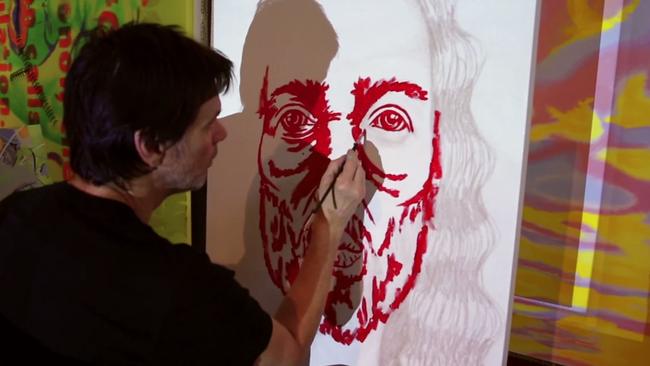 Jim Carrey is an artist Documentary shows actor painting in New