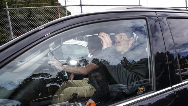 Tim Paine leaves Queenborough Oval, Hobart. Picture: Chris Kidd.