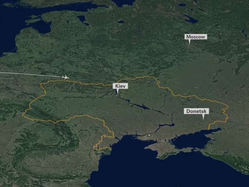 A graphic showing MH17's flight path. Picture: Openbaar Ministerie Parket Generaal