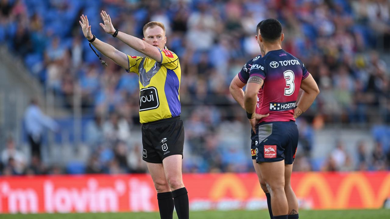 The hit on Jayden Campbell saw Holmes sin-binned, and the Cowboys went on to lose the match to the Titans.