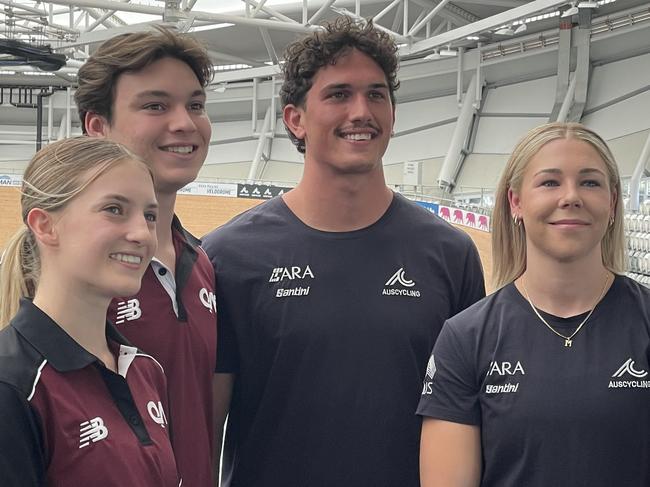 Teya Rufus, Ryan Elliott, Jesse Asmus and Molly McGill, either elite track cycling or BMX athletes.