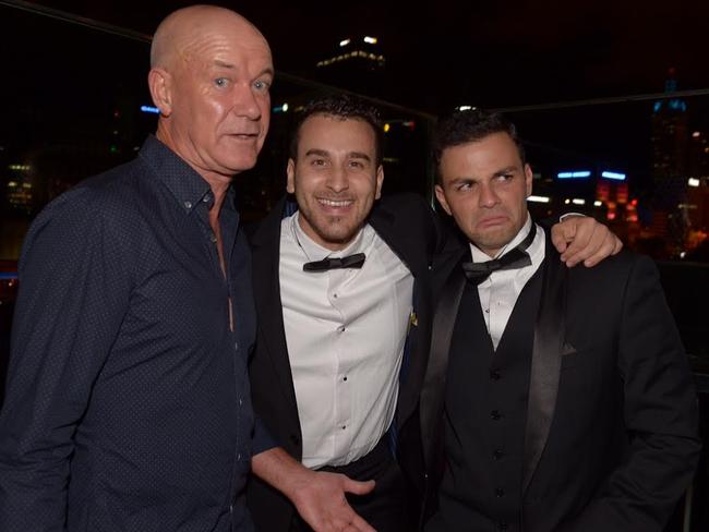 Tyler De Nawi (right) with Gary Sweet and Sam Alhaje at last night’s Channel 9 Logies after-party. Picture: Les O'Rourke