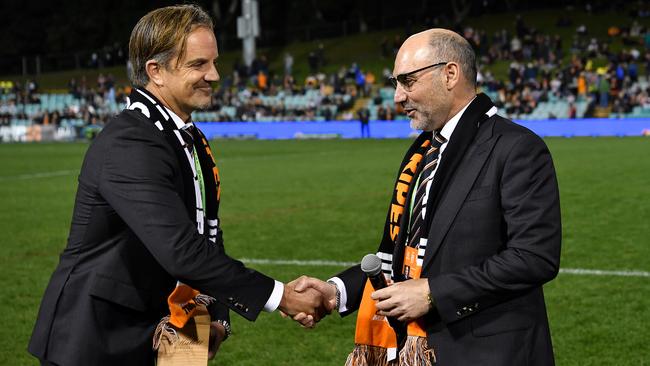 Justin Pascoe and Lee Hagipantelis. Picture: NRL Photos