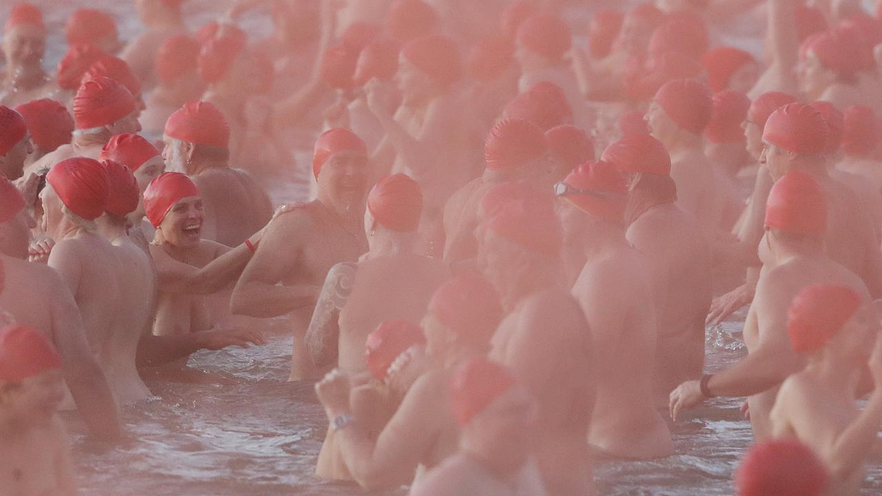 Nude Solstice Swim at Long Beach Sandy Bay as part of Dark Mofo 2022. Picture: Nikki Davis-Jones