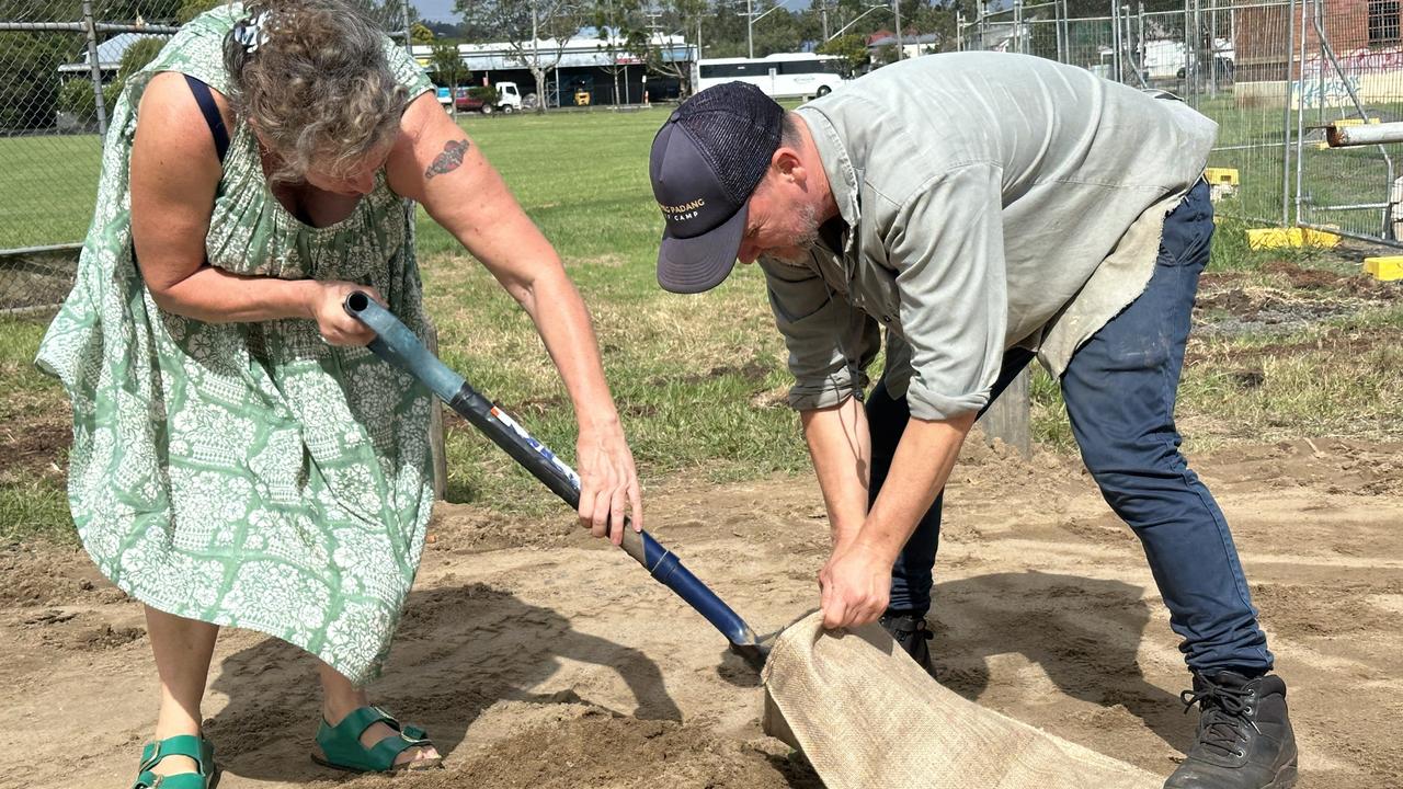 Lismore residents bagging sand as they prepare for tropical cyclone Alfred.