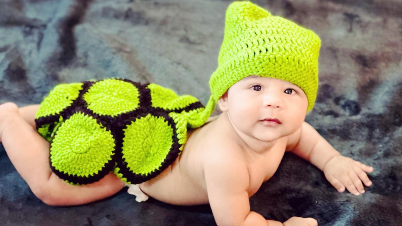 Zidane Joshi, of Millner, dressing up as a turtle. He just loves the camera. Picture: Shweta Panchal