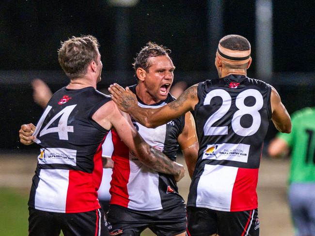 Steven Motlop playing for Southern Districts in the 2024-25 NTFL semi-final against the Nightcliff Tigers. Picture: Patch Clapp / AFLNT Media