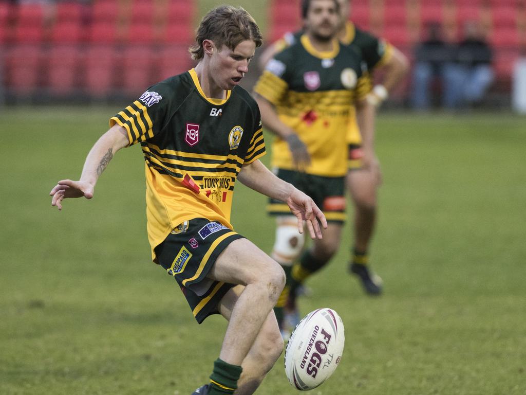 Wattles player Joseph Willett against Dalby. Picture: Kevin Farmer.