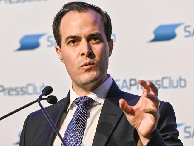 MARCH 21, 2025: Opposition Leader Vincent Tarzia speaks at the SA Press Club leaders' debate. Picture: Brenton Edwards