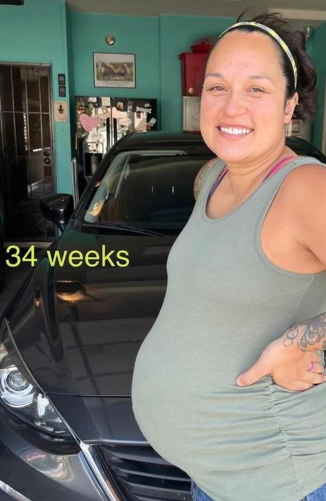 Angela Turrey at 34 weeks pregnant. Picture: Jam Press