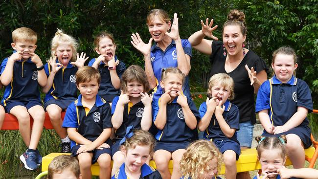 MY FIRST YEAR: Funny faces. Gympie South State School Preps. Picture: Patrick Woods.