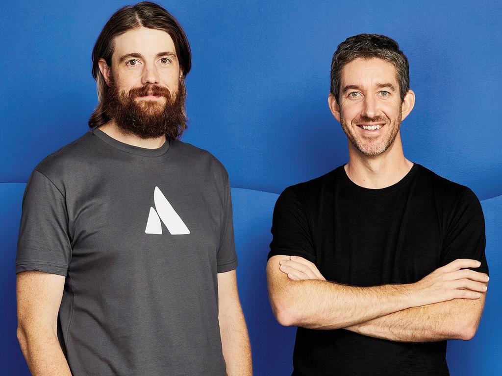 Atlassian co-founders Mike Cannon-Brookes and Scott Farquhar. Picture: Atlassian