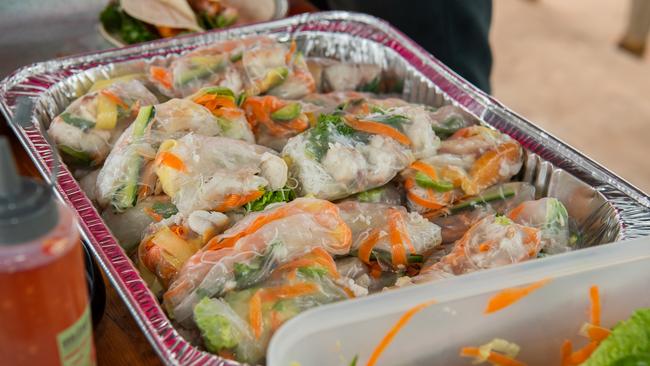 Home-made Goi Cuon, Vietnamese Rice Paper Rolls, were on the menu at Humpty Doo Barramundi. Picture: Pema Tamang Pakhrin