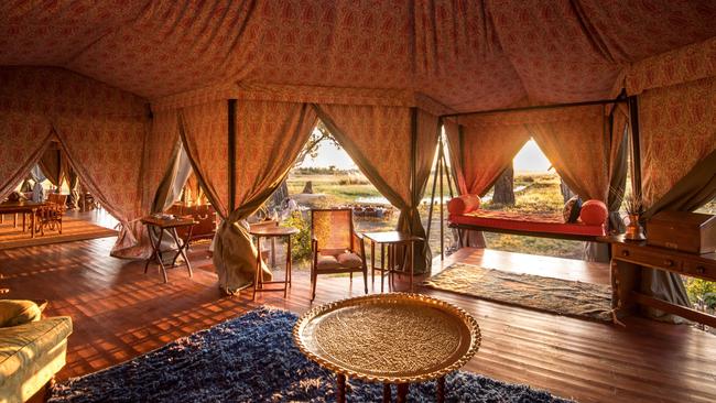 Guest area at Duke’s Camp in Botswana.