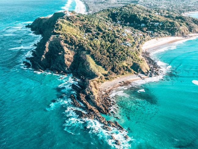 Byron Bay (Wategos/Lighthouse) from above.