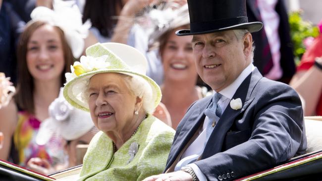 Queen Elizabeth II with her son Prince Andrew, Duke of York. Picture: Mark Cuthbert/UK Press via Getty Images